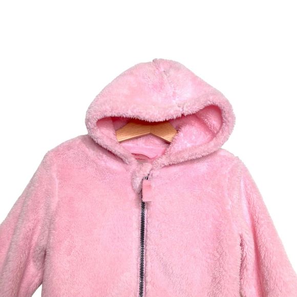 Hanna Andersson Size 2T 85 cm Baby Jacket In Marshmallow Coat Pink Hoodie - Picture 4 of 11